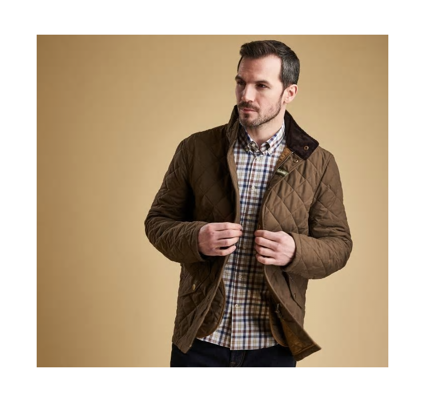 barbour shoveler quilted jacket olive