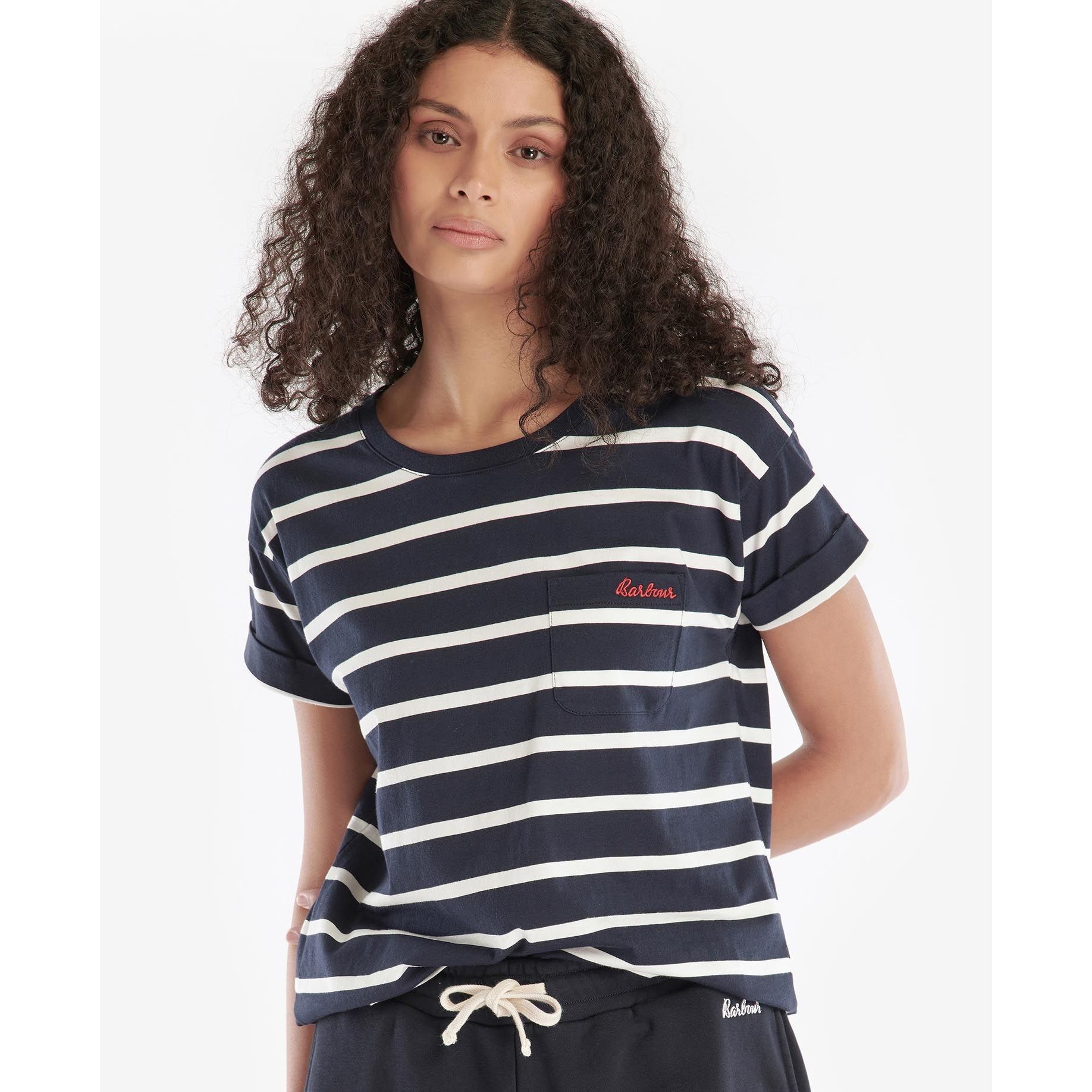 Barbour t shirt womens hot sale navy